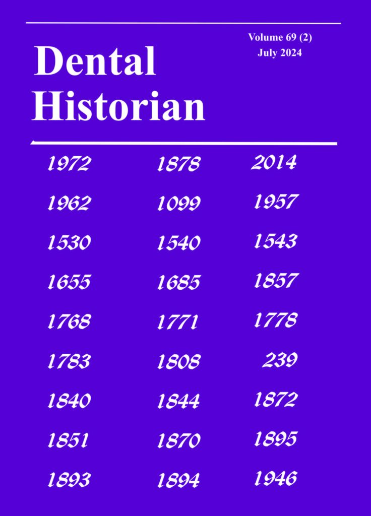 Cover of the Dental Historian Journal January 2024