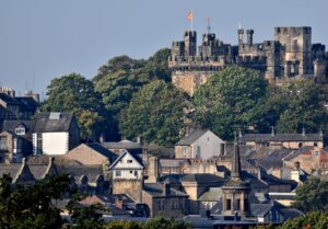 Image of Lancaster Castle overlooking the town. Image by Darren Andrews.